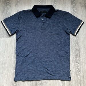 Matinique Classic Navy Polo Shirt, Black Collar Size L